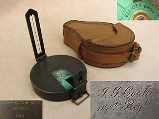 Elliott Bros prismatic compass owned by J. G. Cooke 101st Regiment